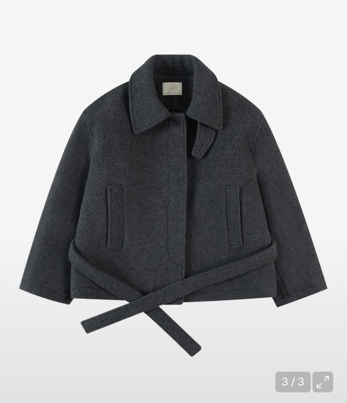 시야쥬 SIOT4167 헤어리 벨티드 하프 코트 Charcoal 차콜 상품이미지1