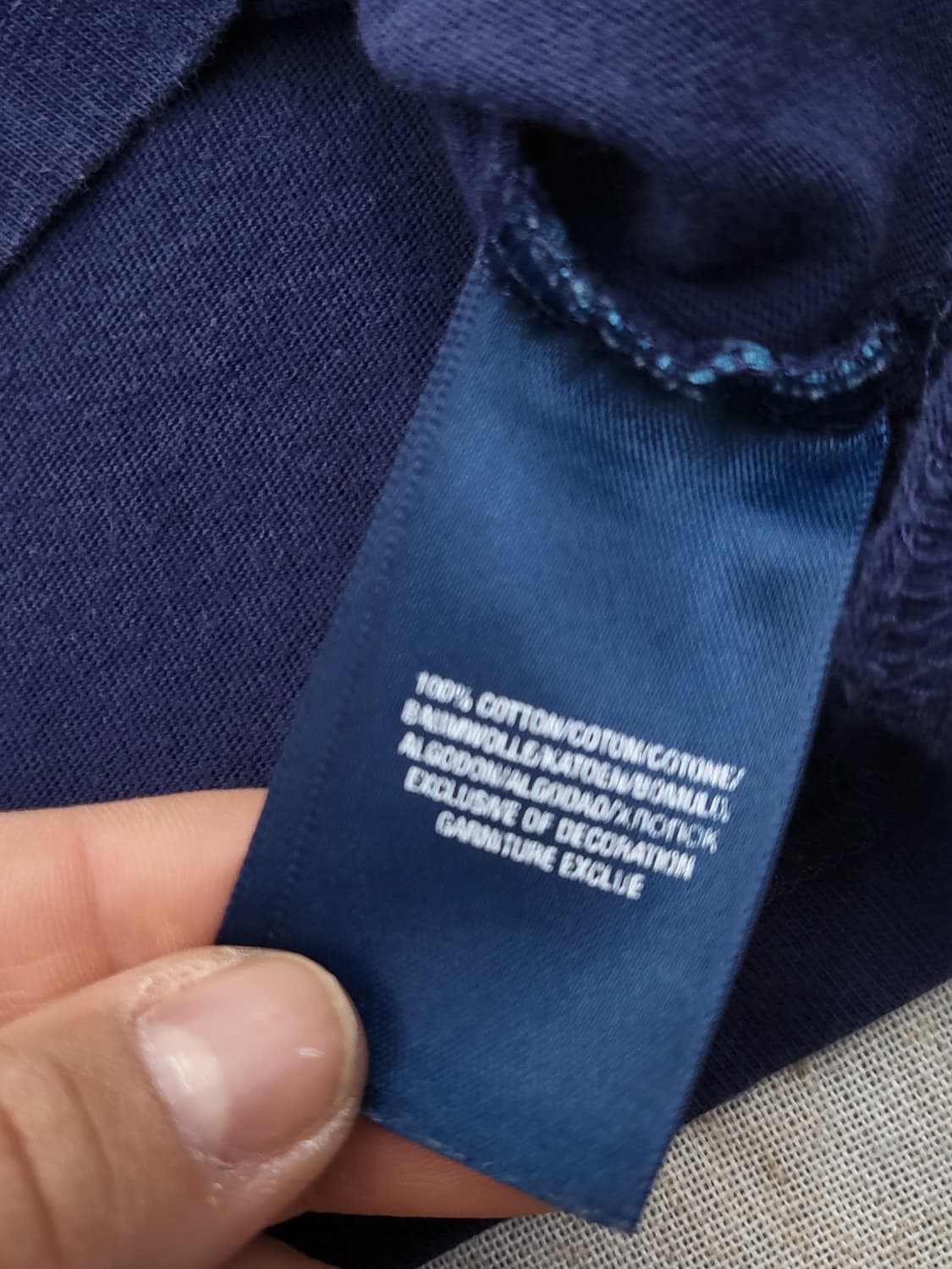 폴로 랄프로렌 네이비 긴팔 티셔츠 XL 상품이미지4