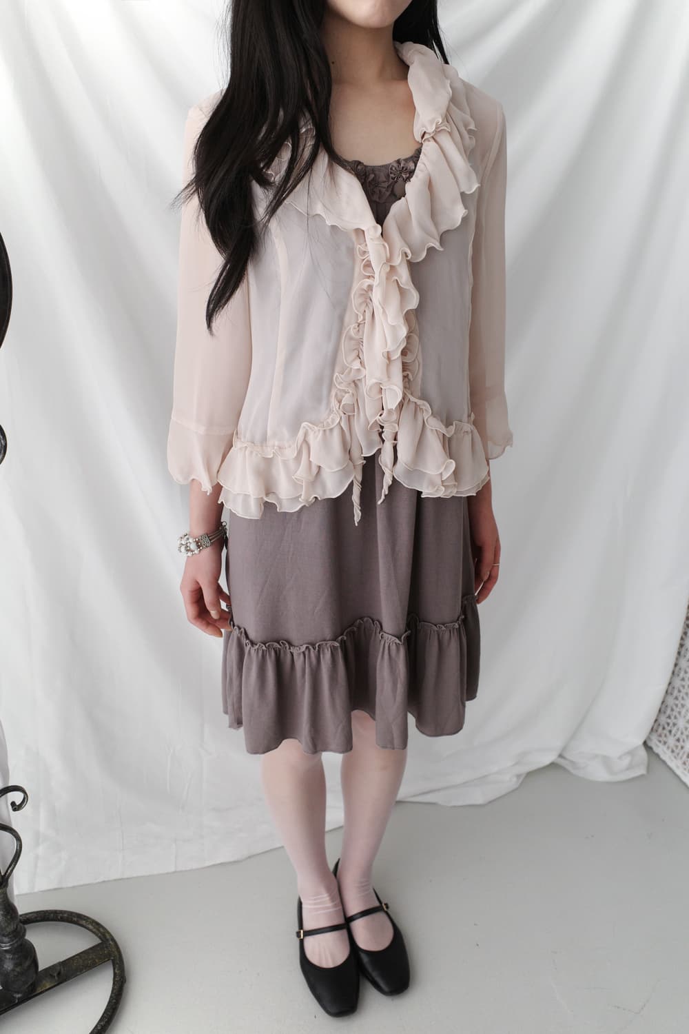 frill see-through cardigun 상품이미지7