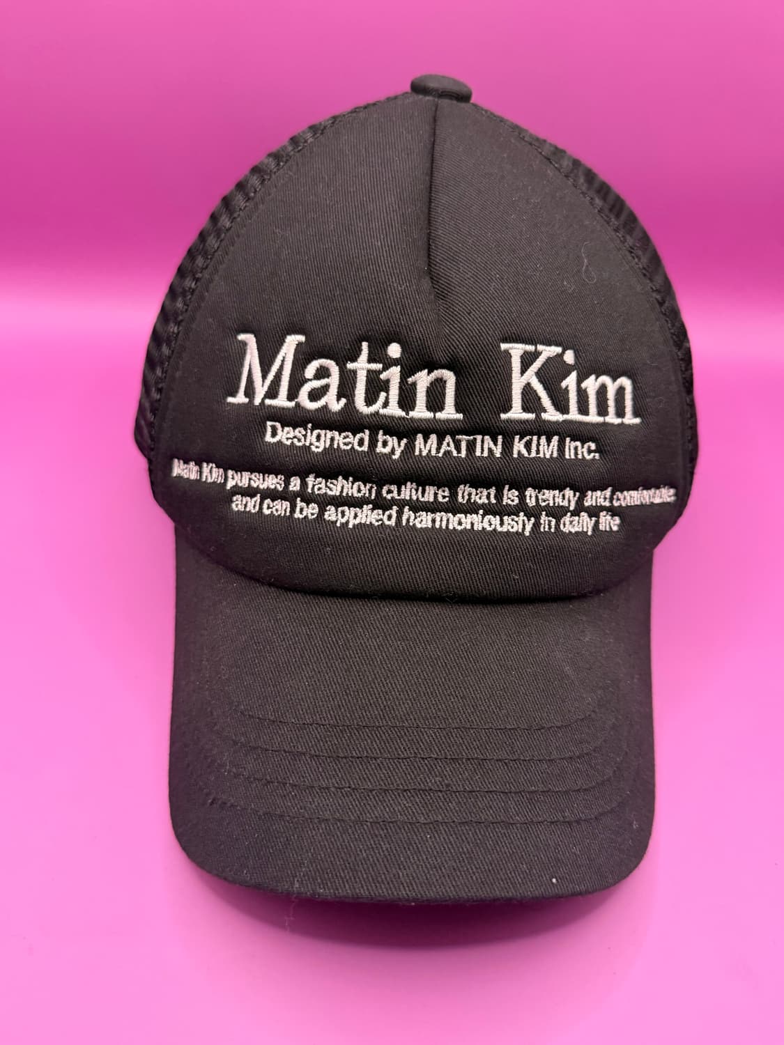 Matin Kim 레터링 트러커 캡 – 남녀공용 힙한 무드 🖤 상품이미지2