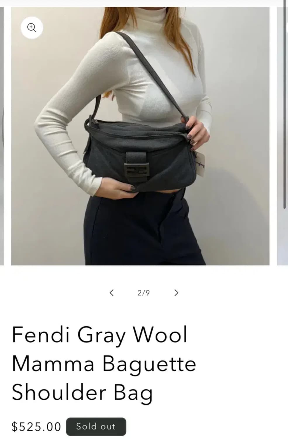 Fendi Gray Wool Mamma Baguette Shoulder 상품이미지10
