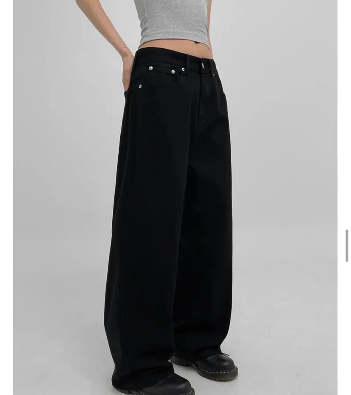 블랙업 솔드 와이드 코튼팬츠 상품이미지1