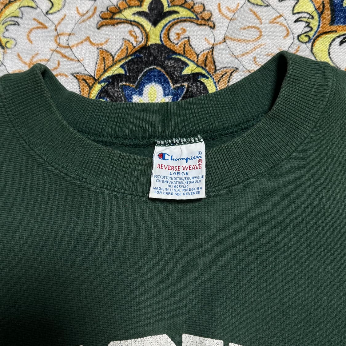 빈티지 90s 챔피온 리버스위브 그린 스웻셔츠 상품이미지3