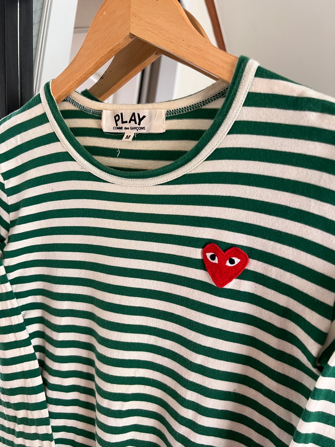 꼼데가르송 플레이 그린 스트라이프 긴팔티 상품이미지2
