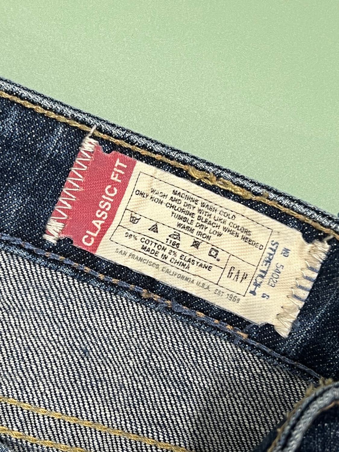 (F) GAP 올드스쿨 클래식핏 중청 데님 팬츠 상품이미지4