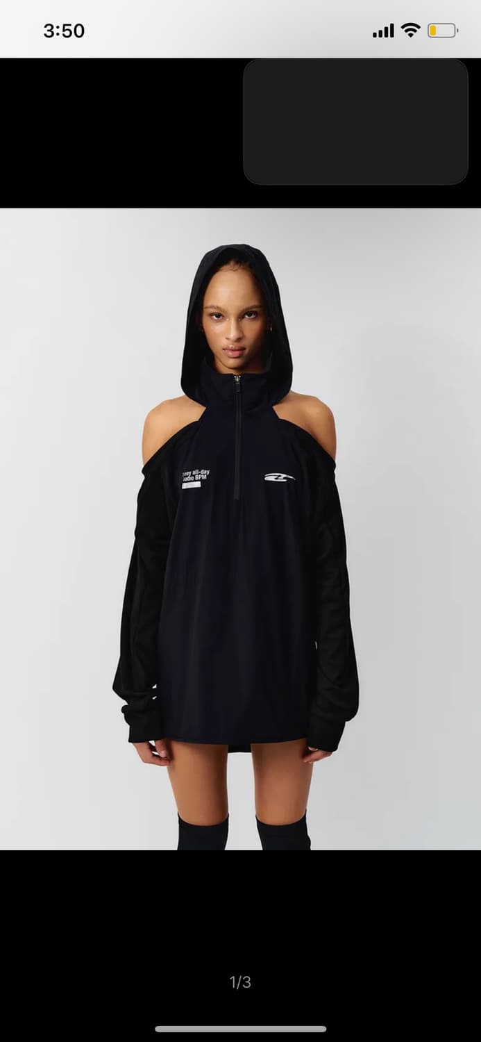 Leey- SPORTY OPEN SHOULDER HOODED 상품이미지1