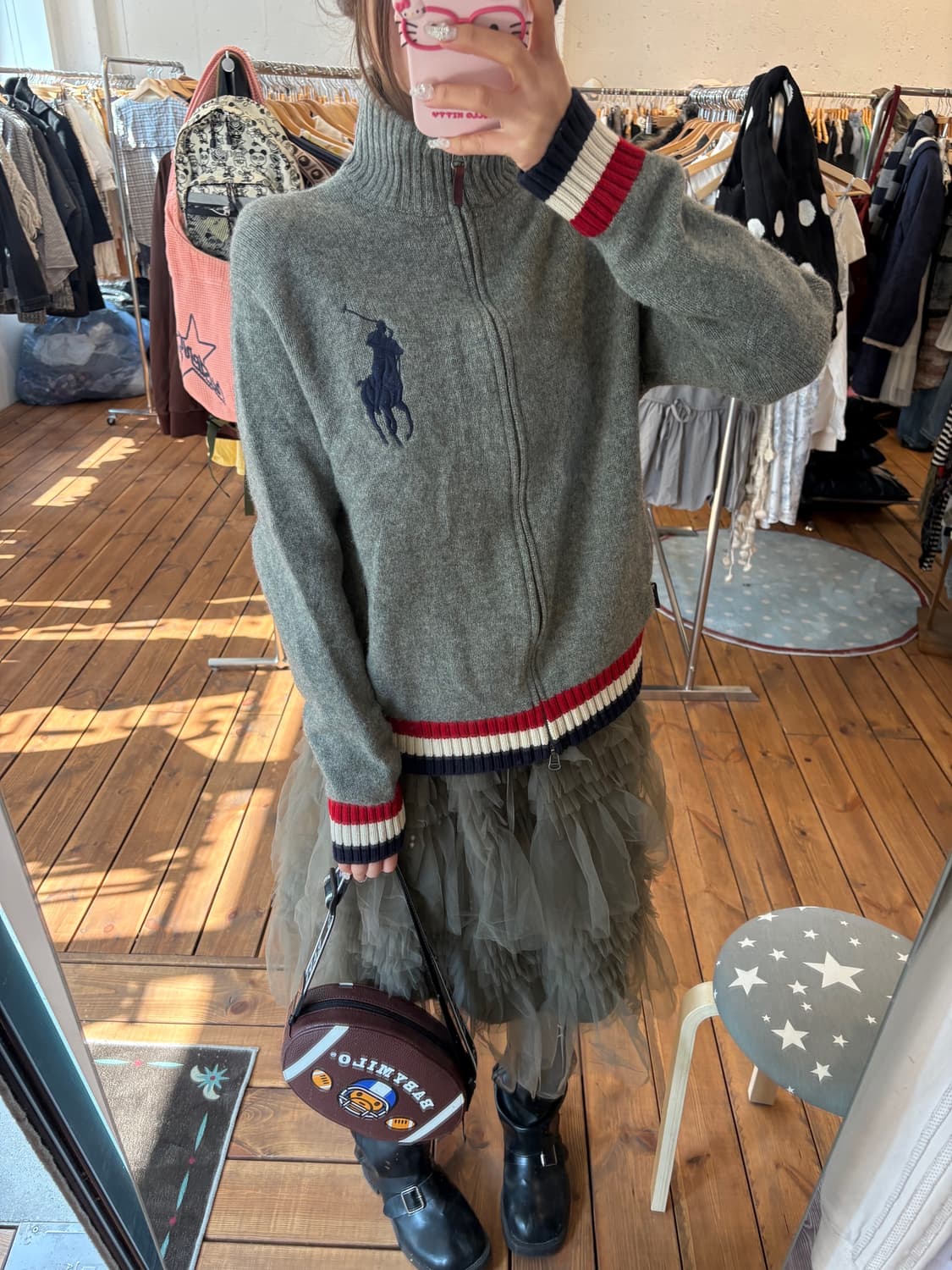 폴로 빅포니 투웨이 니트집업 상품이미지2