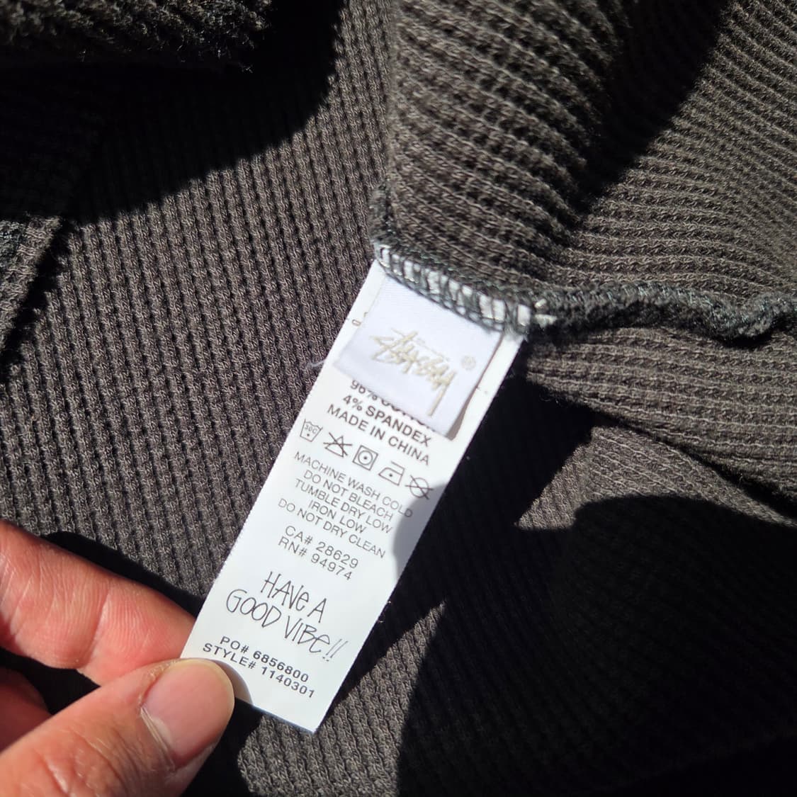 스투시 롱슬리브 써멀 티셔츠 블랙 상품이미지5