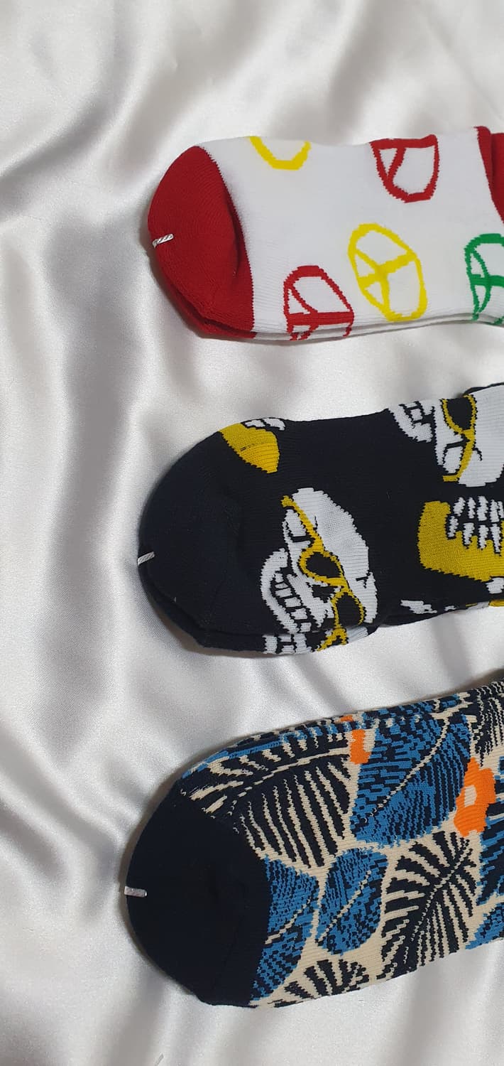 화이트 블랙 블루 반스 도트 해골 야자수 나무잎 양말 상품이미지6