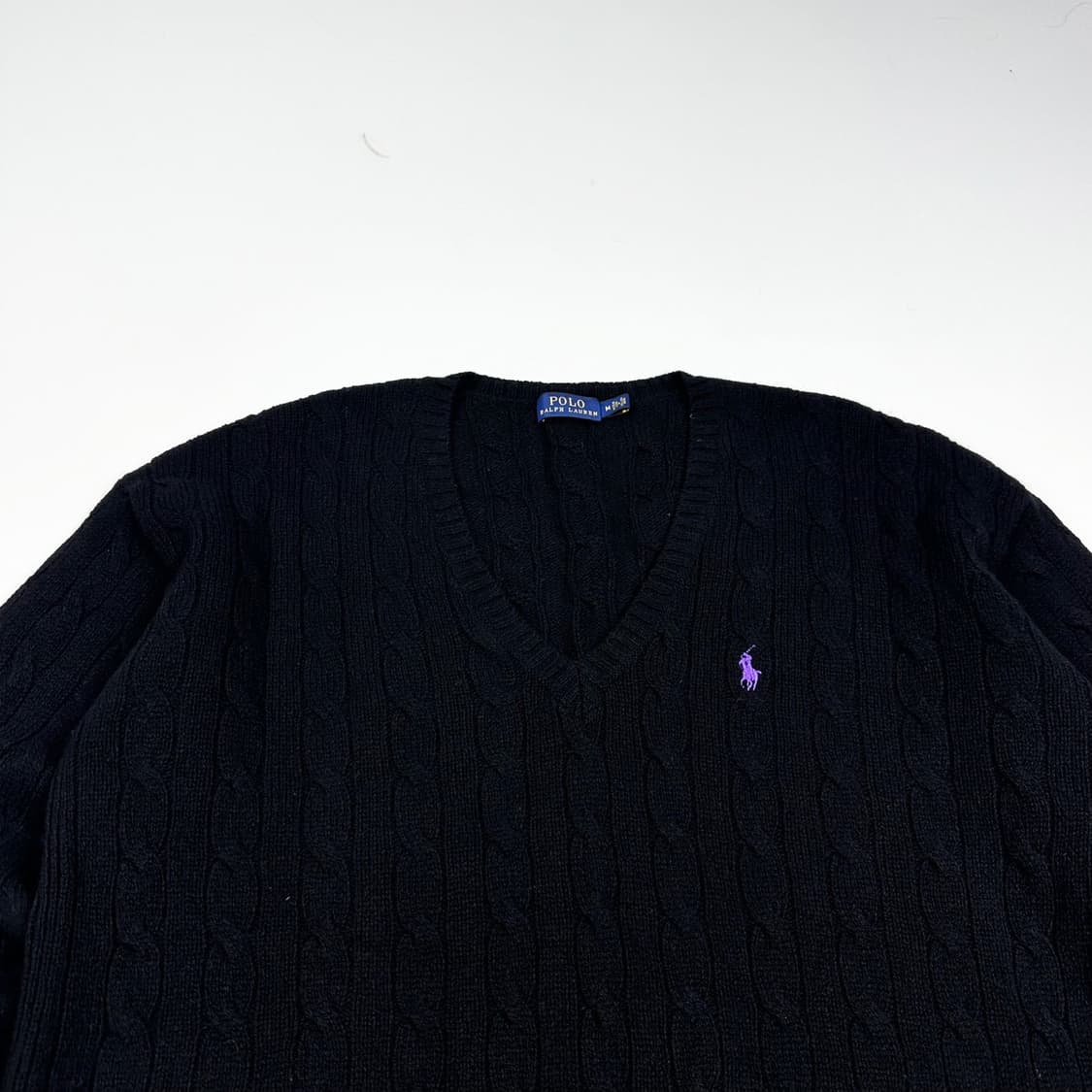 폴로 랄프로렌 포니 블랙 옆트임 케이블 니트 (M 여성추천) 상품이미지1