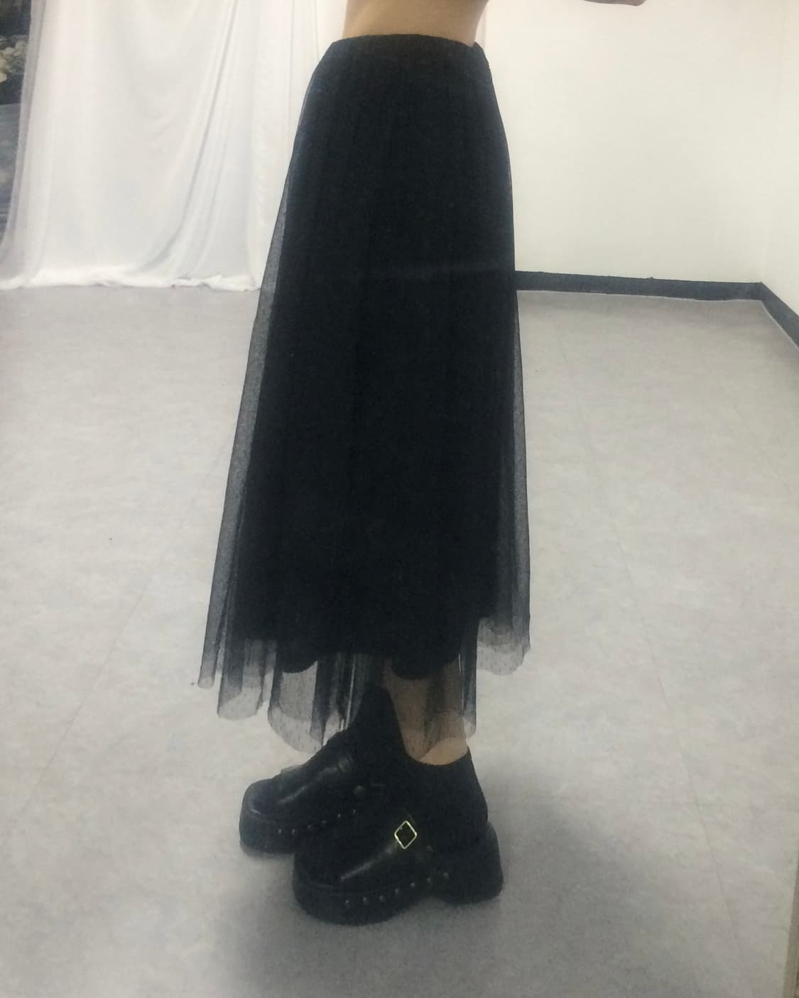 Dot pattern sha long skirt 상품이미지8