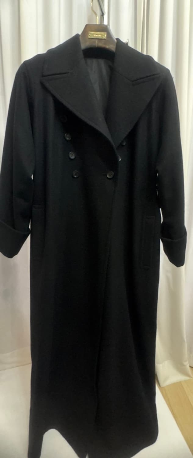 Y's 요지야마모토 블랙 더블 브레스트 롱코트   상품이미지3