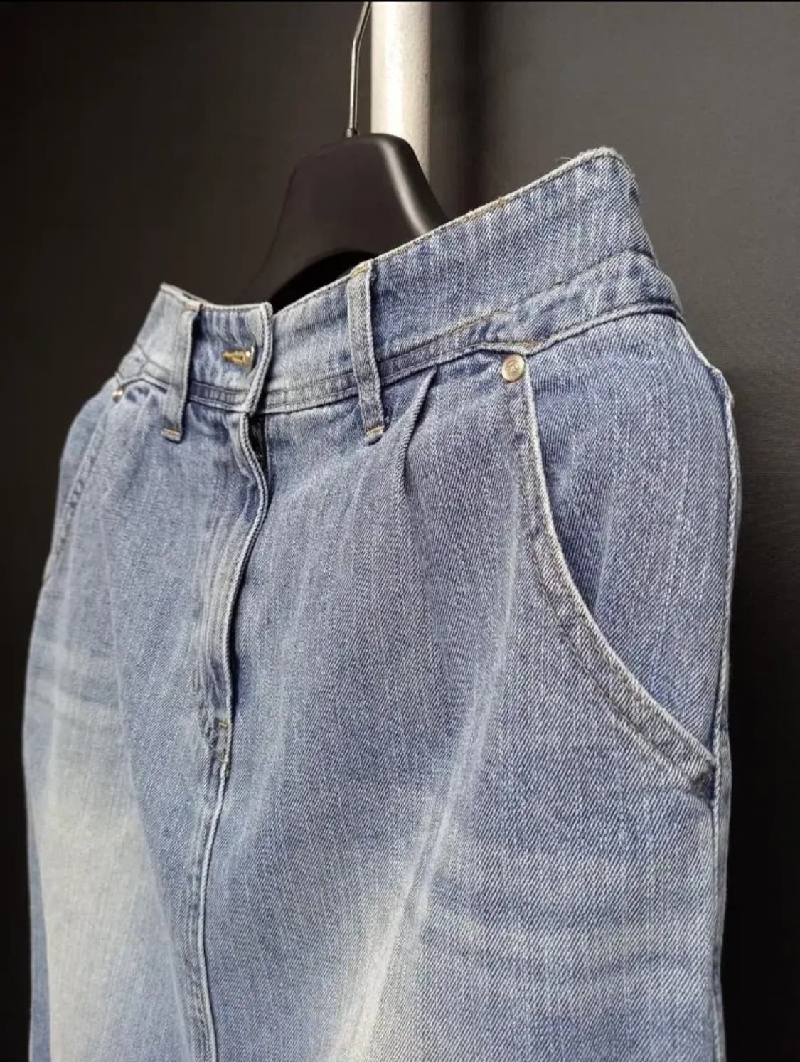 TIME 타임 워시드 데님 롱 스커트 33.44 상품이미지5