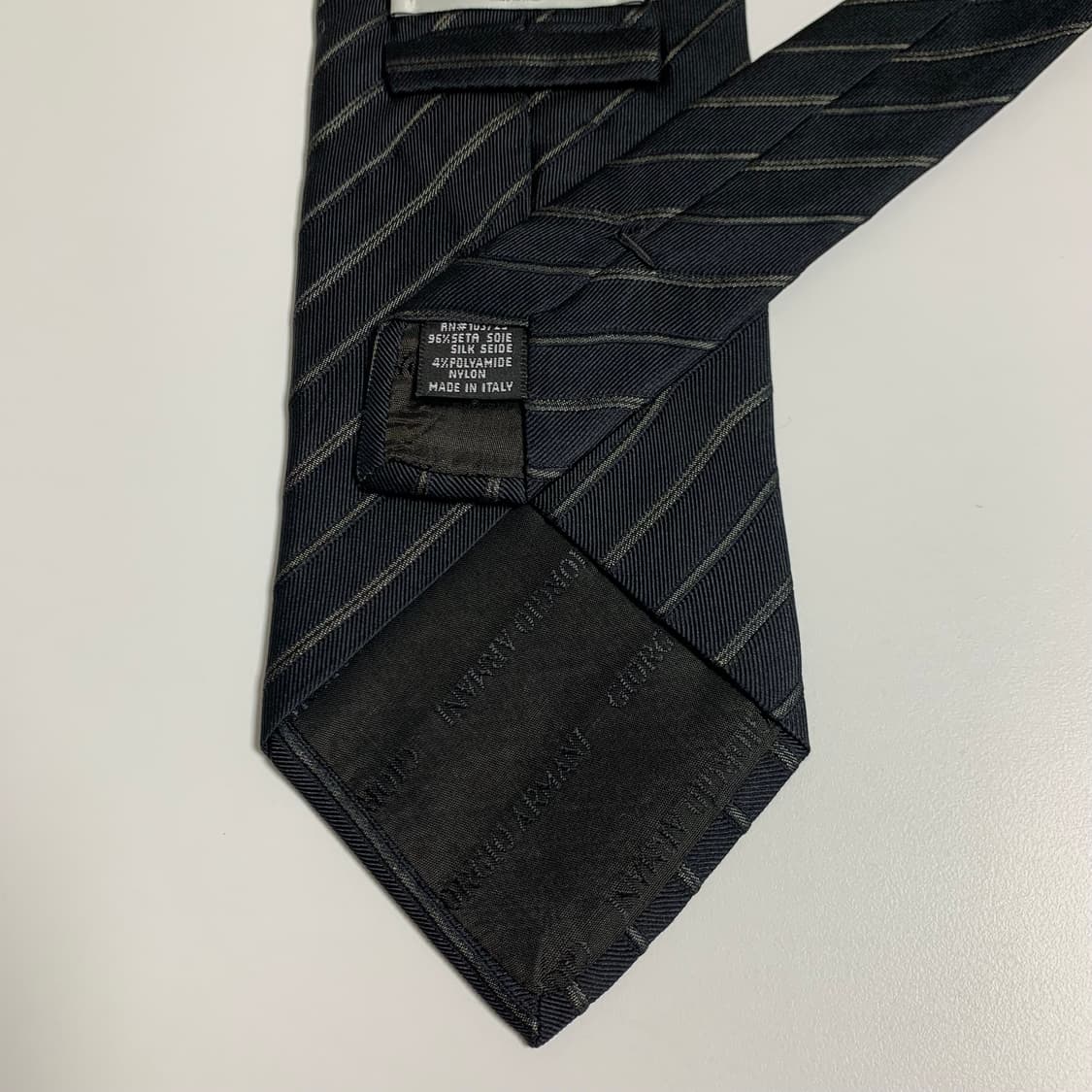 조르지오 아르마니(ARMANI) 블랙 스트라이프 명품넥타이 정장코디 A+ 상품이미지6