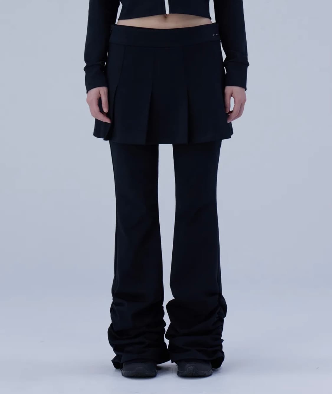 미세키서울 스커트 셔링팬츠세트 블랙 상품이미지1