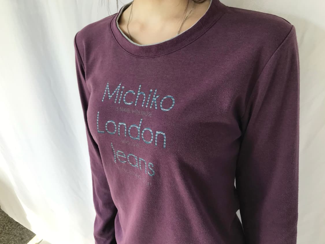 Michiko London Jeans 퍼플 티셔츠  상품이미지4