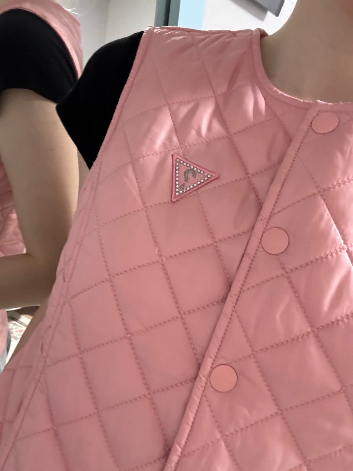 게스 실버핑크 퀼팅 조끼💗 상품이미지2
