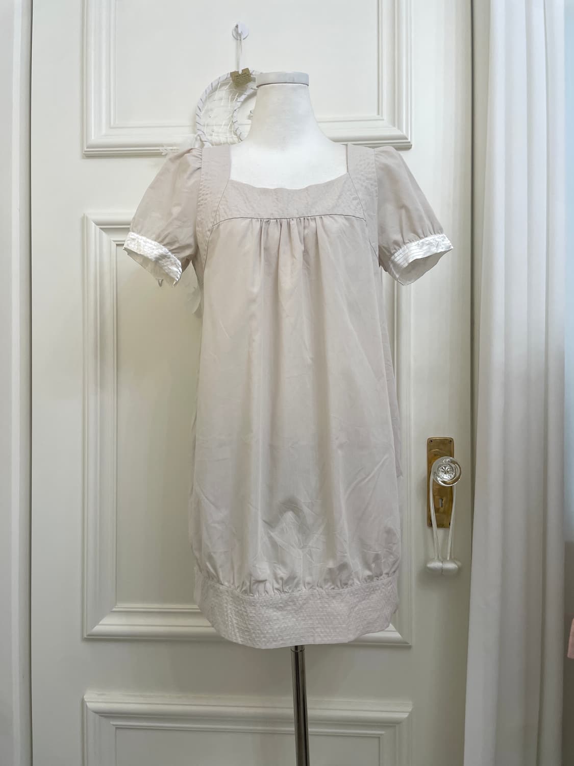 beige satin point pocket summer mini opc 상품이미지1