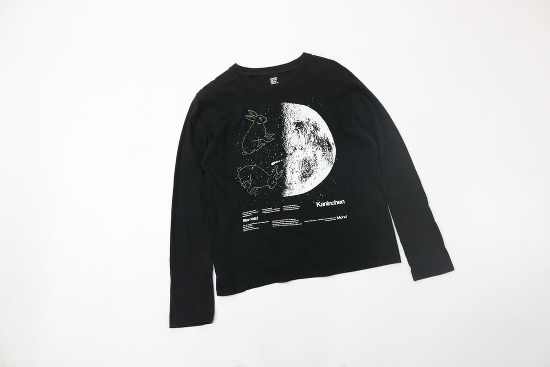 달나라 토끼 그래픽 긴팔 티셔츠 (S) 상품이미지2