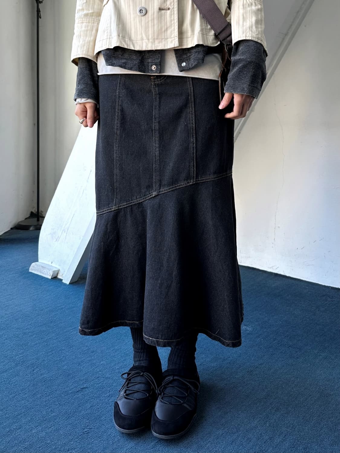 One washed panel denim skirt 상품이미지5