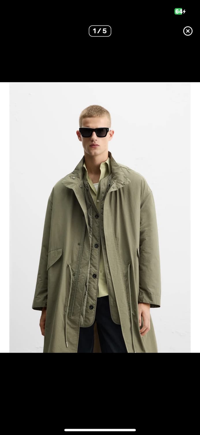 자라 2way 야상 자켓 자라 투인원 야상 피쉬테일 파카 상품이미지3