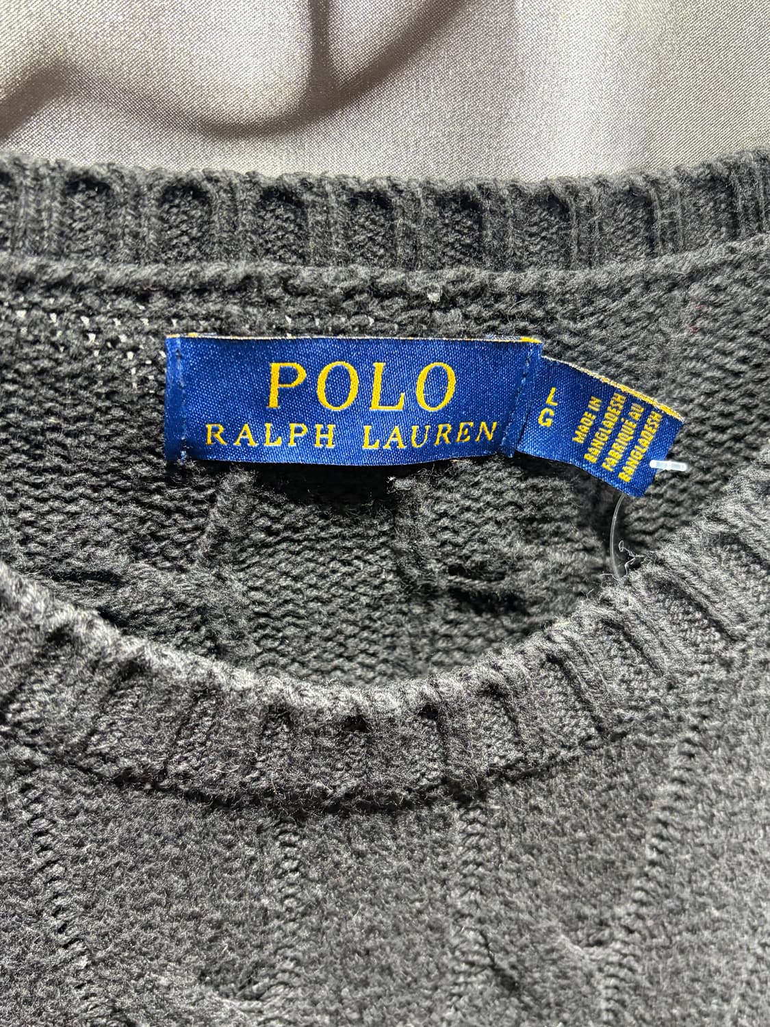 L 폴로랄프로렌 레드포니 케이블 블랙 니트 상품이미지5