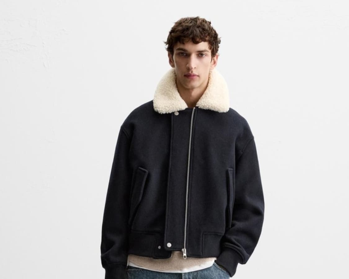 [새상품] 자라 콘트라스트 칼라 봄버 자켓 상품이미지1