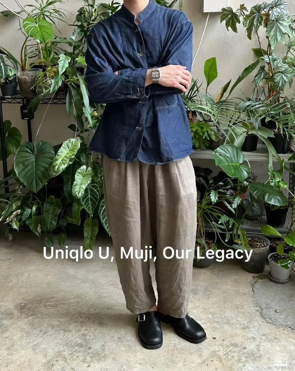 (남여) 유니클로 U 르메르 데님 커버올 자켓 블랙 XL 상품이미지2