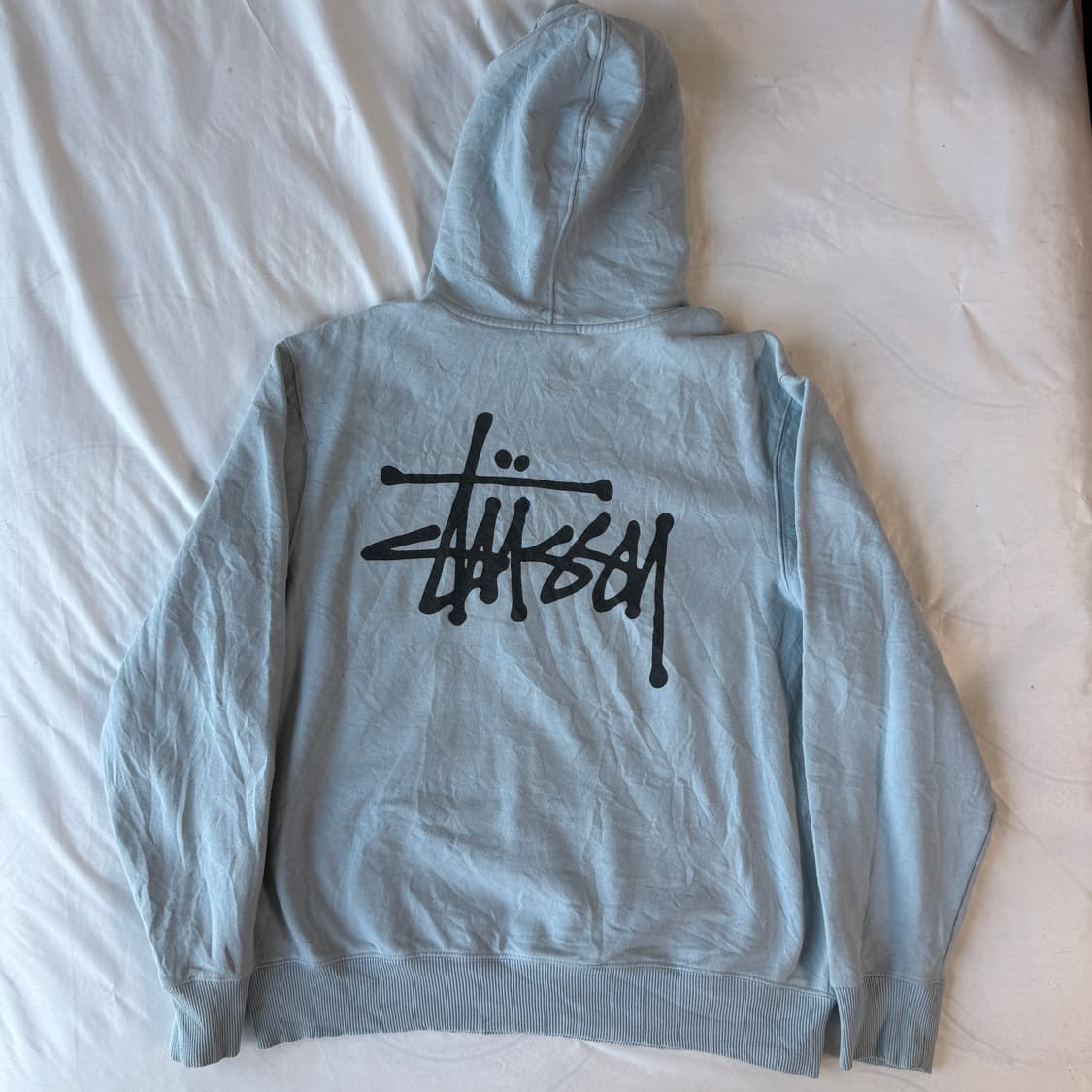 스투시 빅로고 후드티 스카이블루 M 상품이미지3