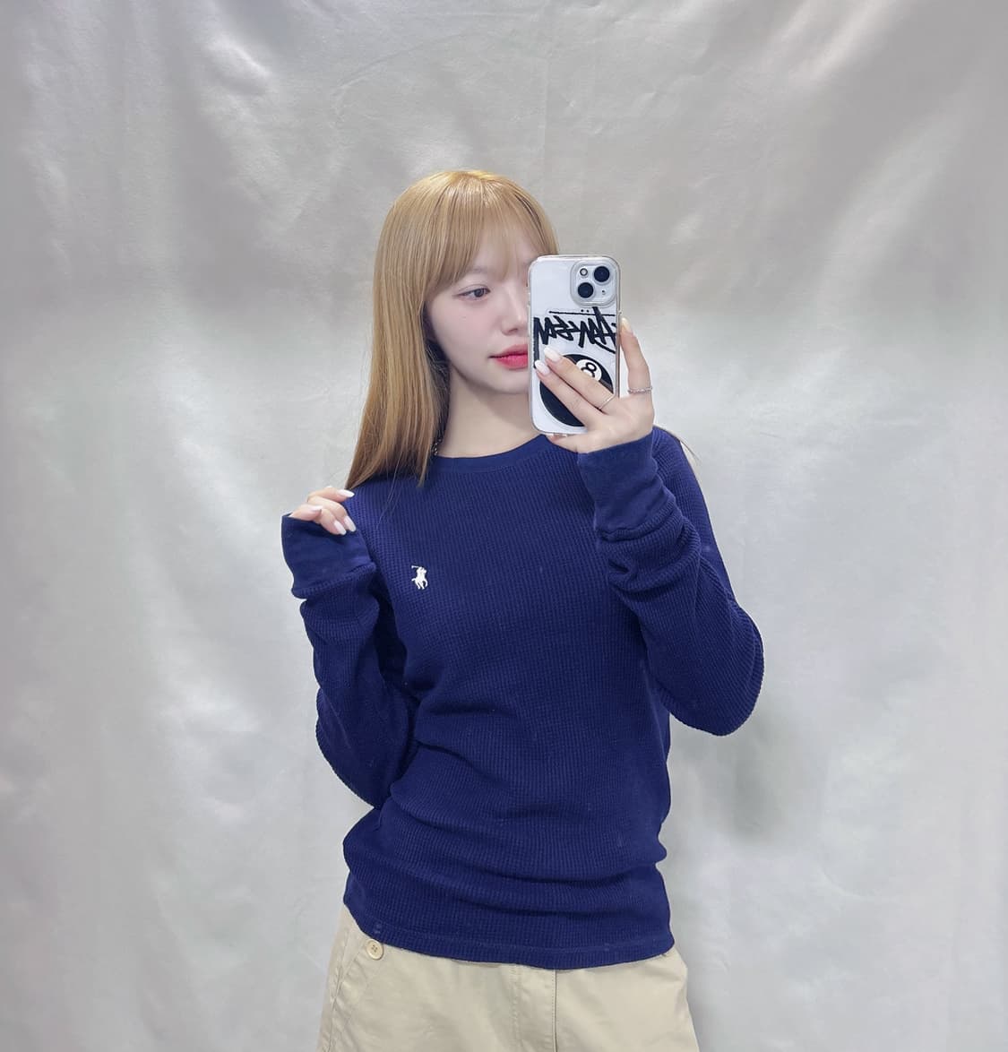 폴로 랄프로렌 화이트포니 딱붙핏 슬립 니트  상품이미지2