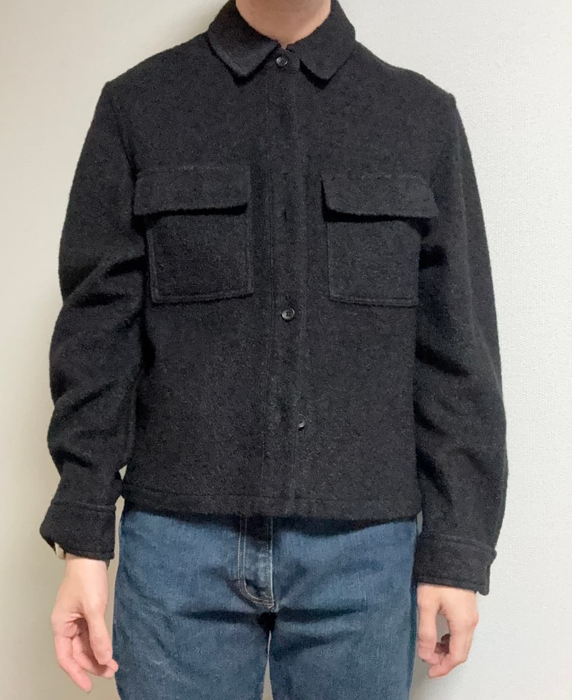 자라 블랙 울 셔츠 상품이미지1