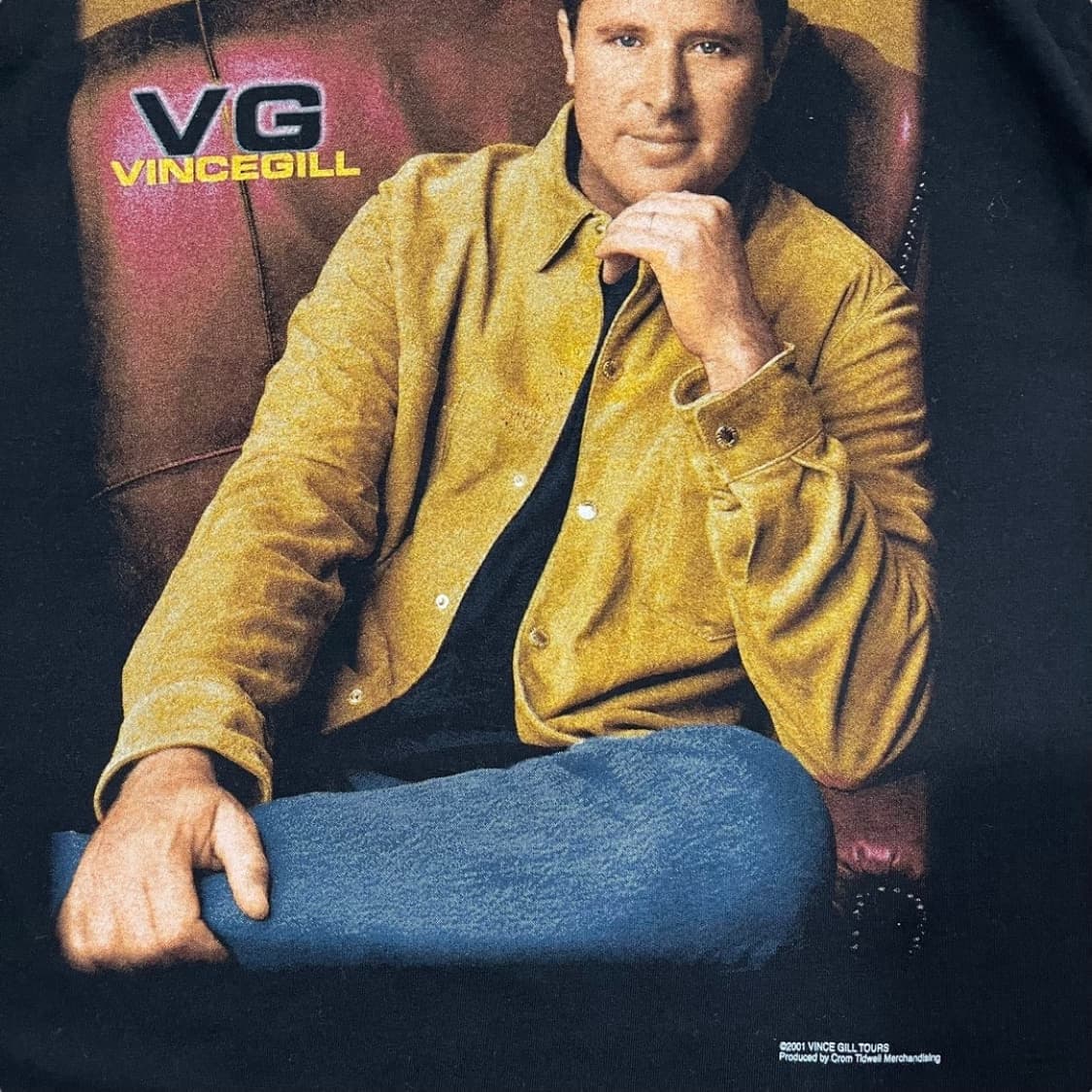 빈스 길 2001s 투어 VG 빈티지 다크 반팔 티셔츠 상품이미지4