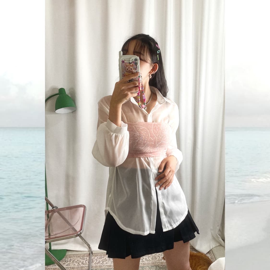 핑크 모리 스카프 탑 상품이미지9