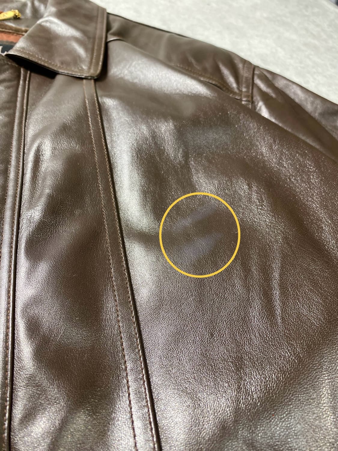 [105] 90s SCALA Paris 브라운 양가죽 레더 코트 상품이미지4