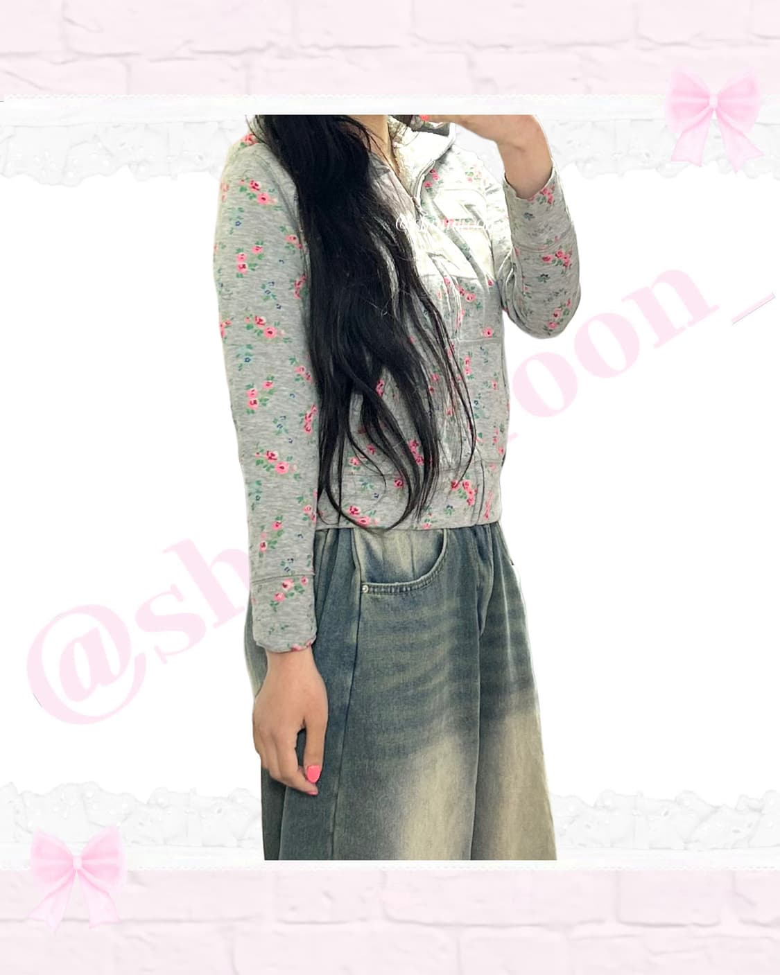 갭 플라워 화이트펄 봄 후드집업 모리걸 상품이미지4