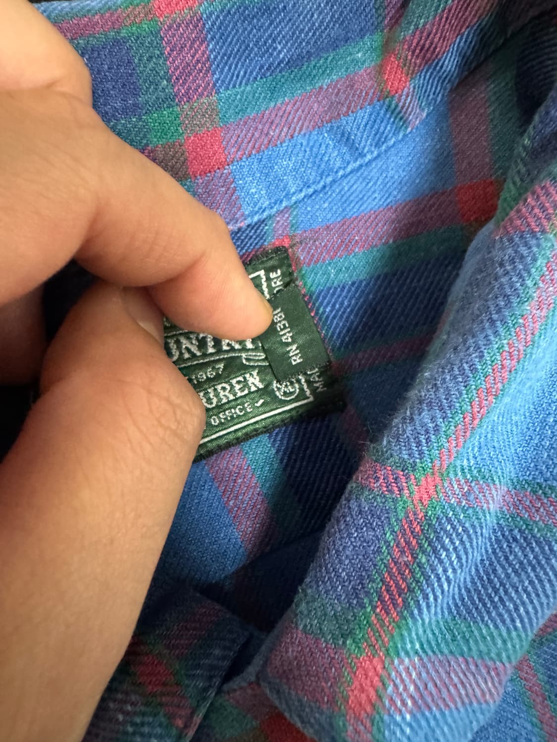 폴로 컨트리 랄프 로렌 롱 슬리브 플란넬 셔츠 블루 레드 체크 패턴 상품이미지6