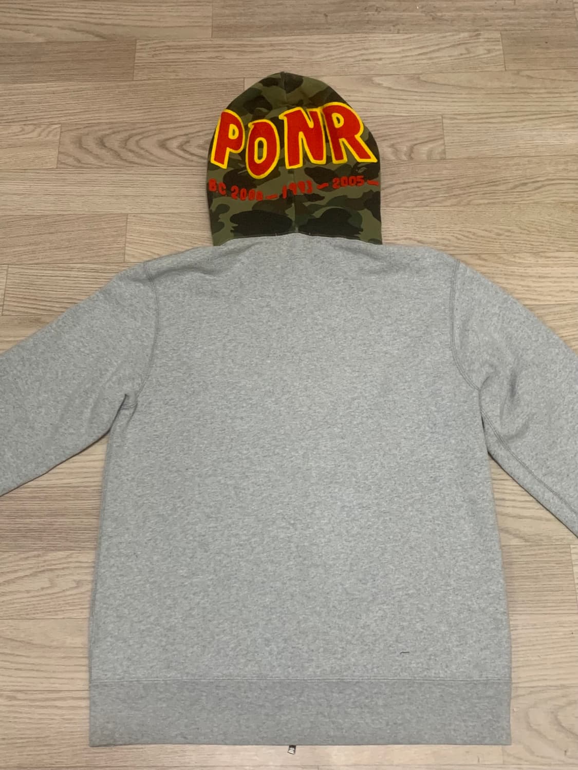 BAPE 베이프 샤크 후드 그레이 카모 PONR 상품이미지3