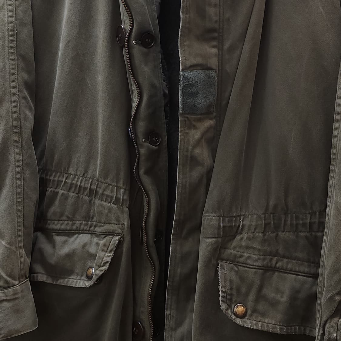 빈티지 프랑스군 m64 밀리터리 모즈파카 올리브 그린 페이딩 92C 상품이미지4