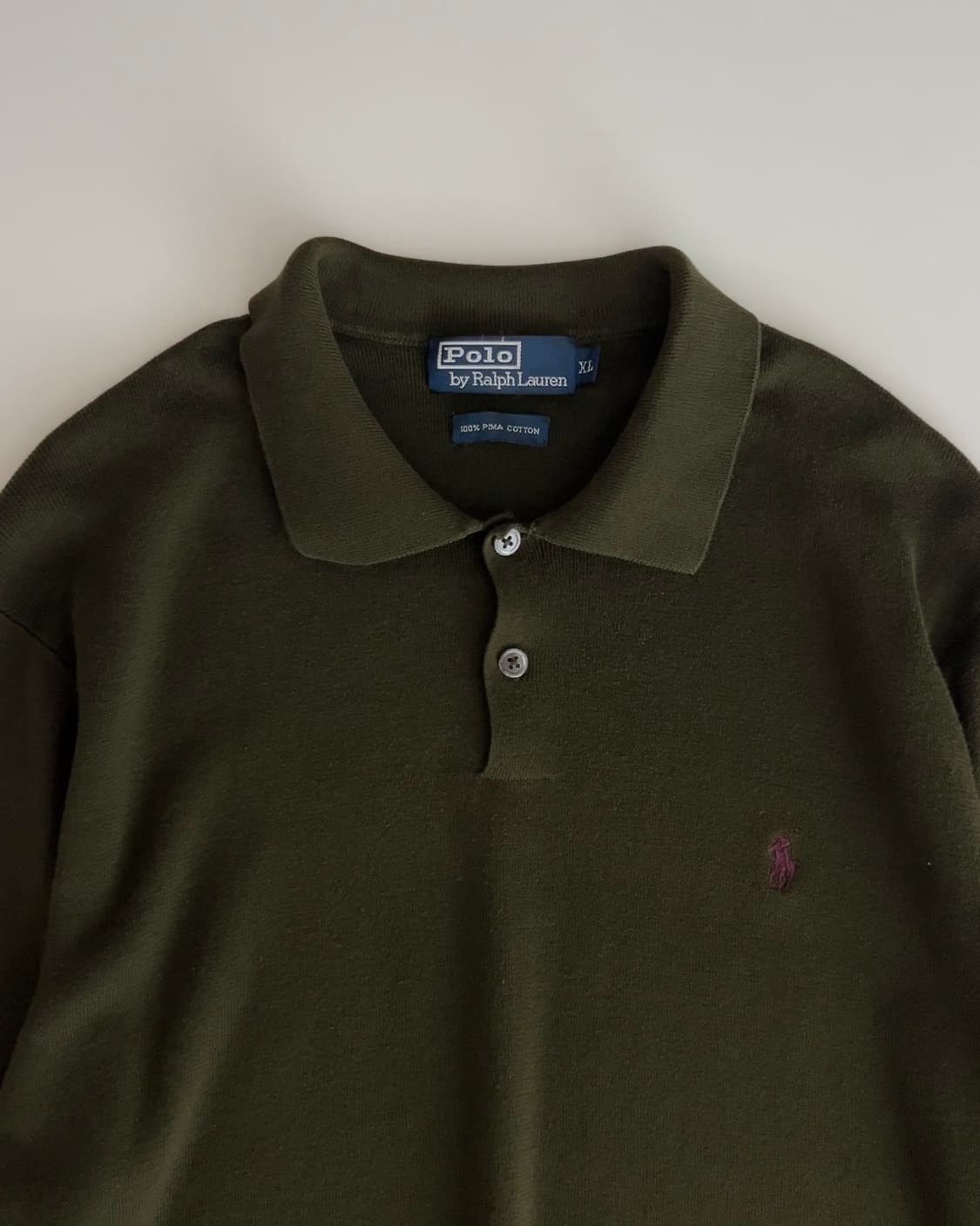 폴로 랄프로렌 카키 카라 니트 XL 상품이미지3
