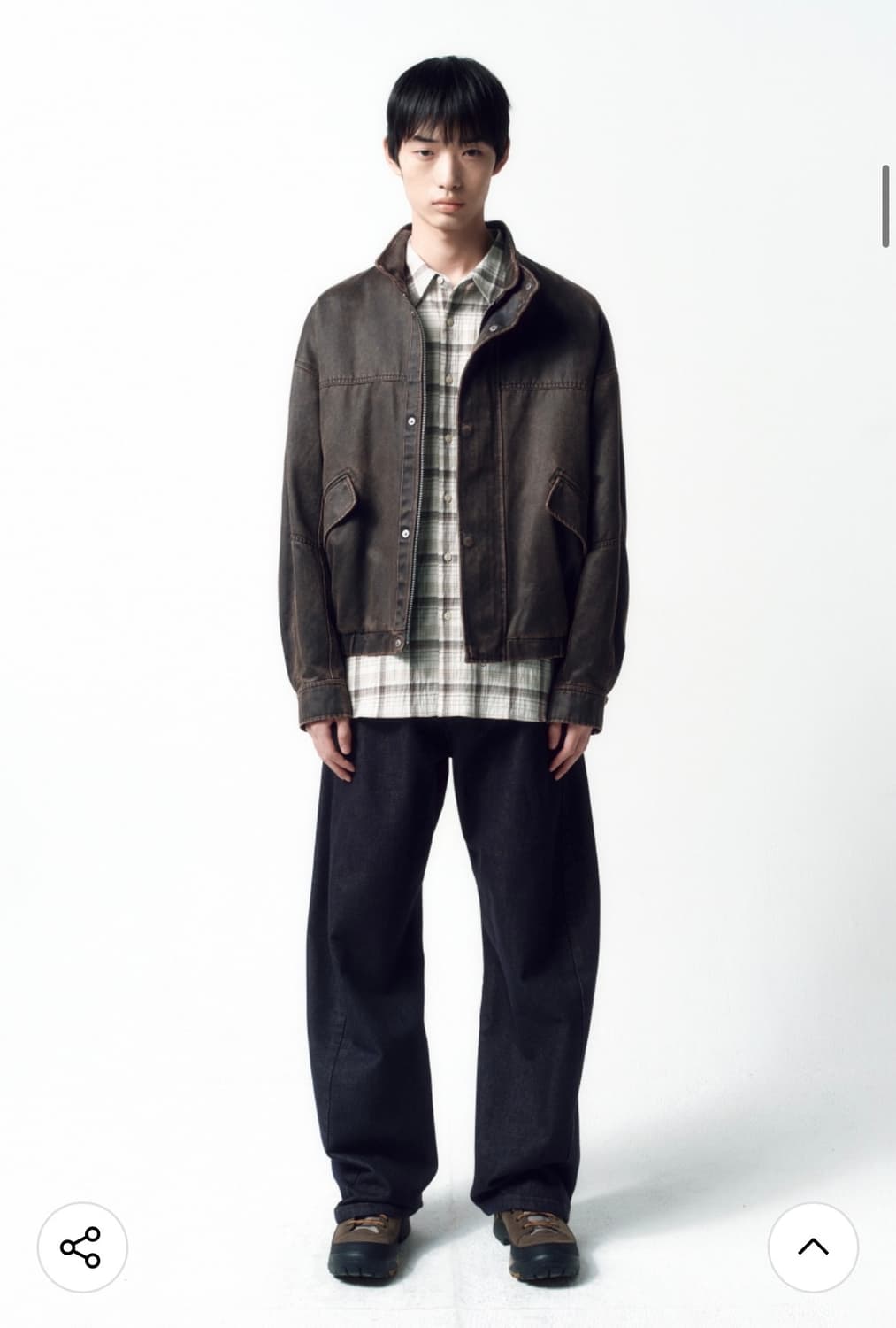 (M) 인사일런스 워시드 포우 레더 점퍼 자켓 BROWN 판매 상품이미지7