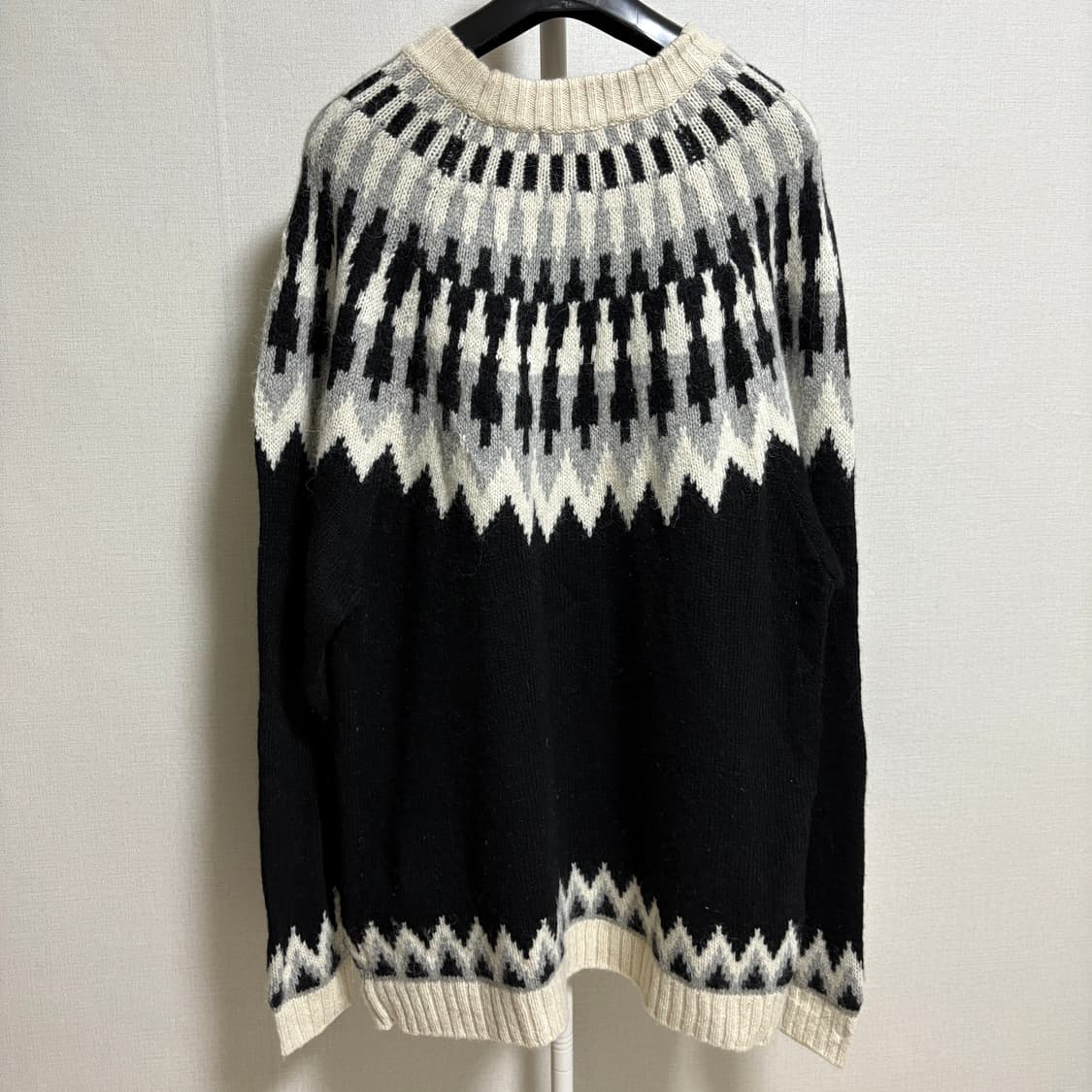 프릭스스토어 노르딕 알파카 니트 / 블랙-화이트, F 상품이미지6