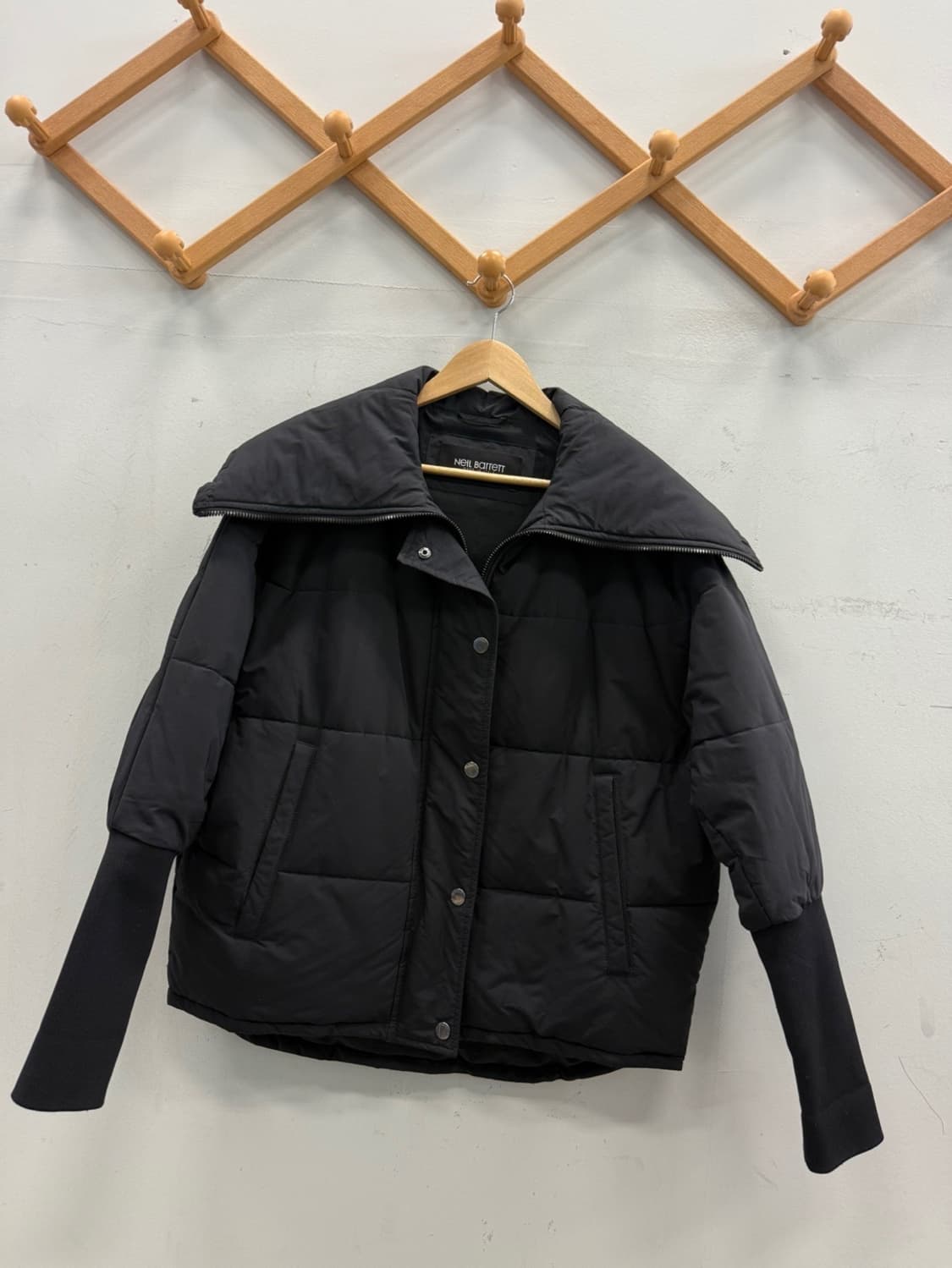 닐바렛 여성용 니트소매 패딩자켓 S 오버핏 상품이미지1