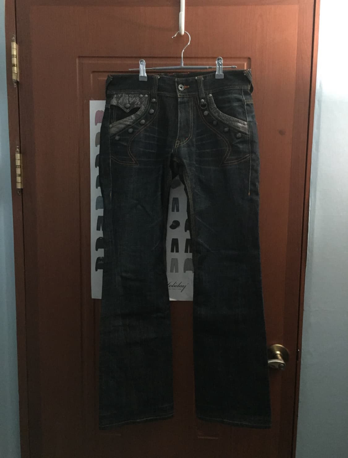 Nicole club stud python leather denim 상품이미지1