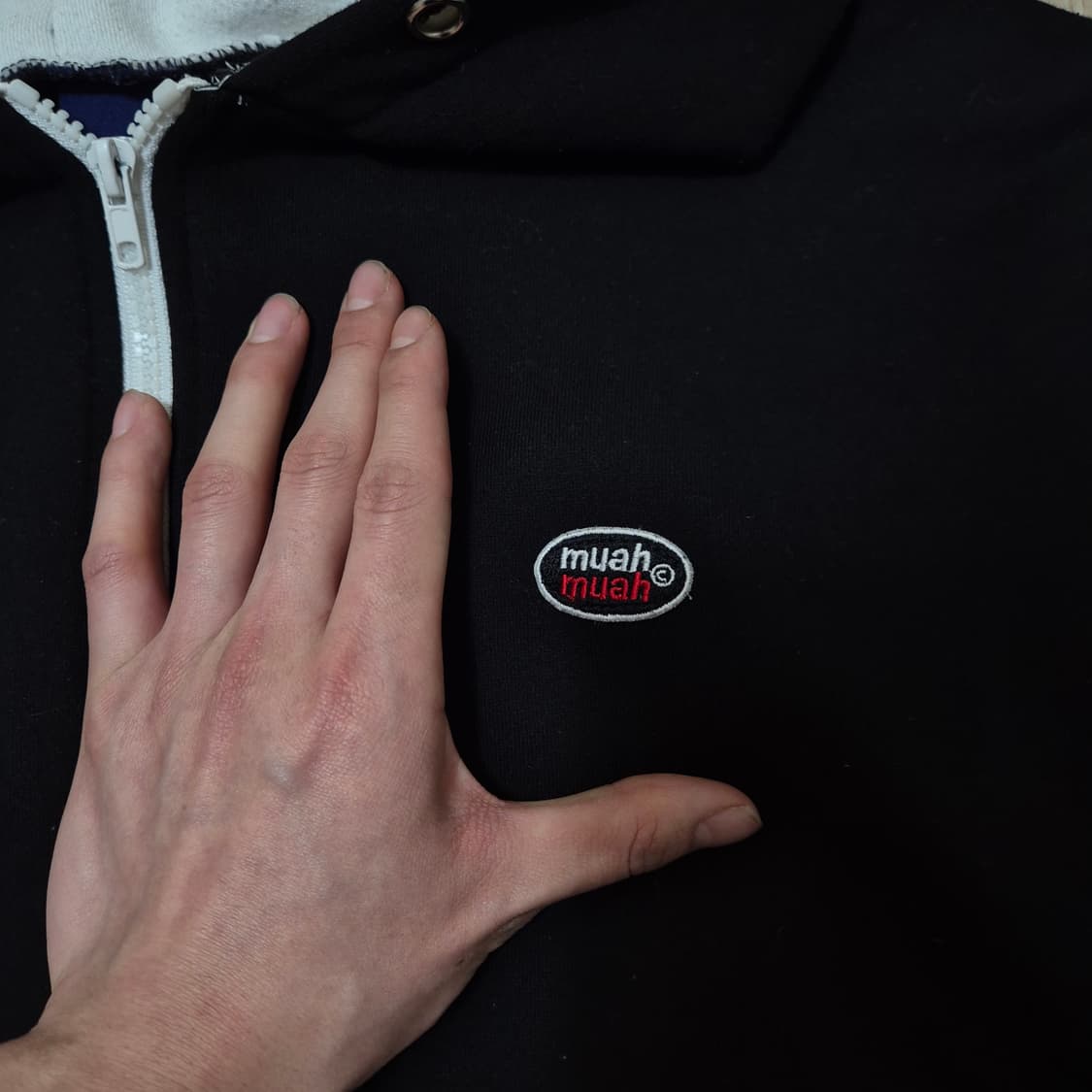 MUAH MUAH 무아무아 1982 오버핏 빅로고 기모 후드집업 FREE 상품이미지4