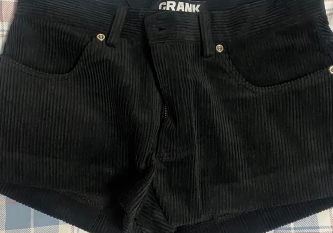 크랭크 코듀로이 마이크로 쇼츠_블랙 M 상품이미지3