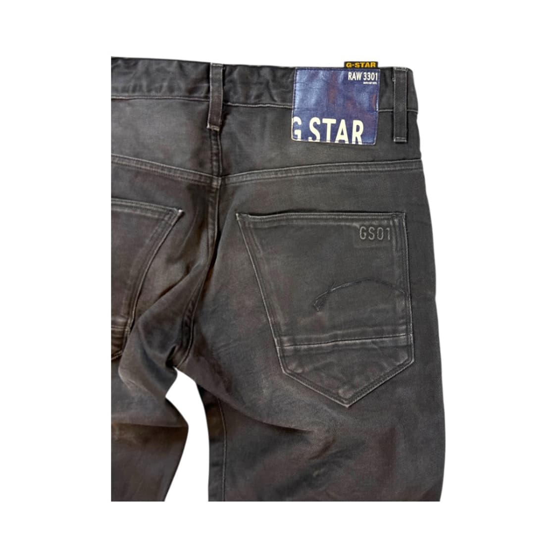M) 지스타 로우 3301 블랙 데님 팬츠 MADE IN ITALY BD 상품이미지4