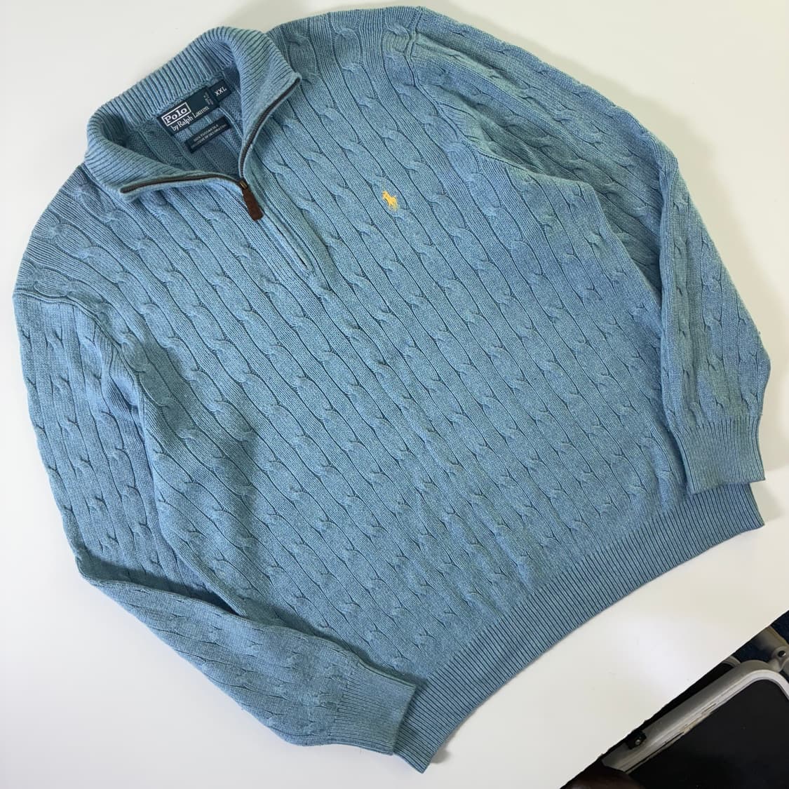 Polo  폴로 랄프로렌 자수 터사실크 꽈배기 반집업 니트   상품이미지2