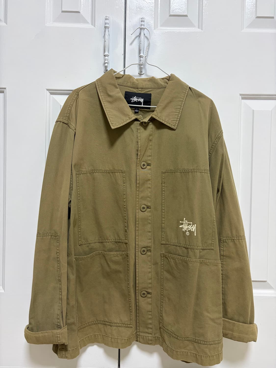 스투시 스탁로고 빅실루엣 자켓 카키 상품이미지1