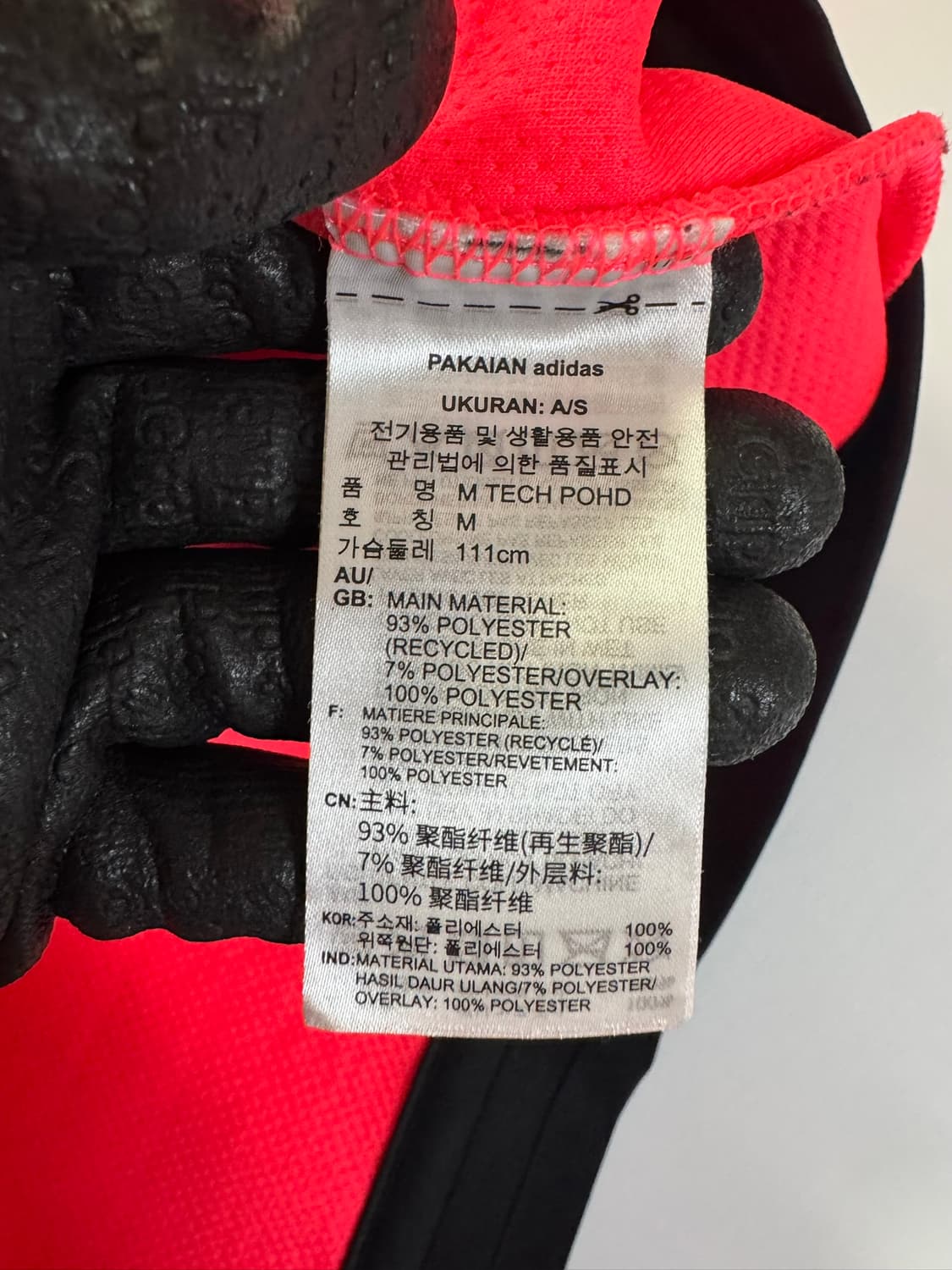 아디다스 반집업 아노락 후드 찐핑크 형광(M사이즈) 상품이미지4