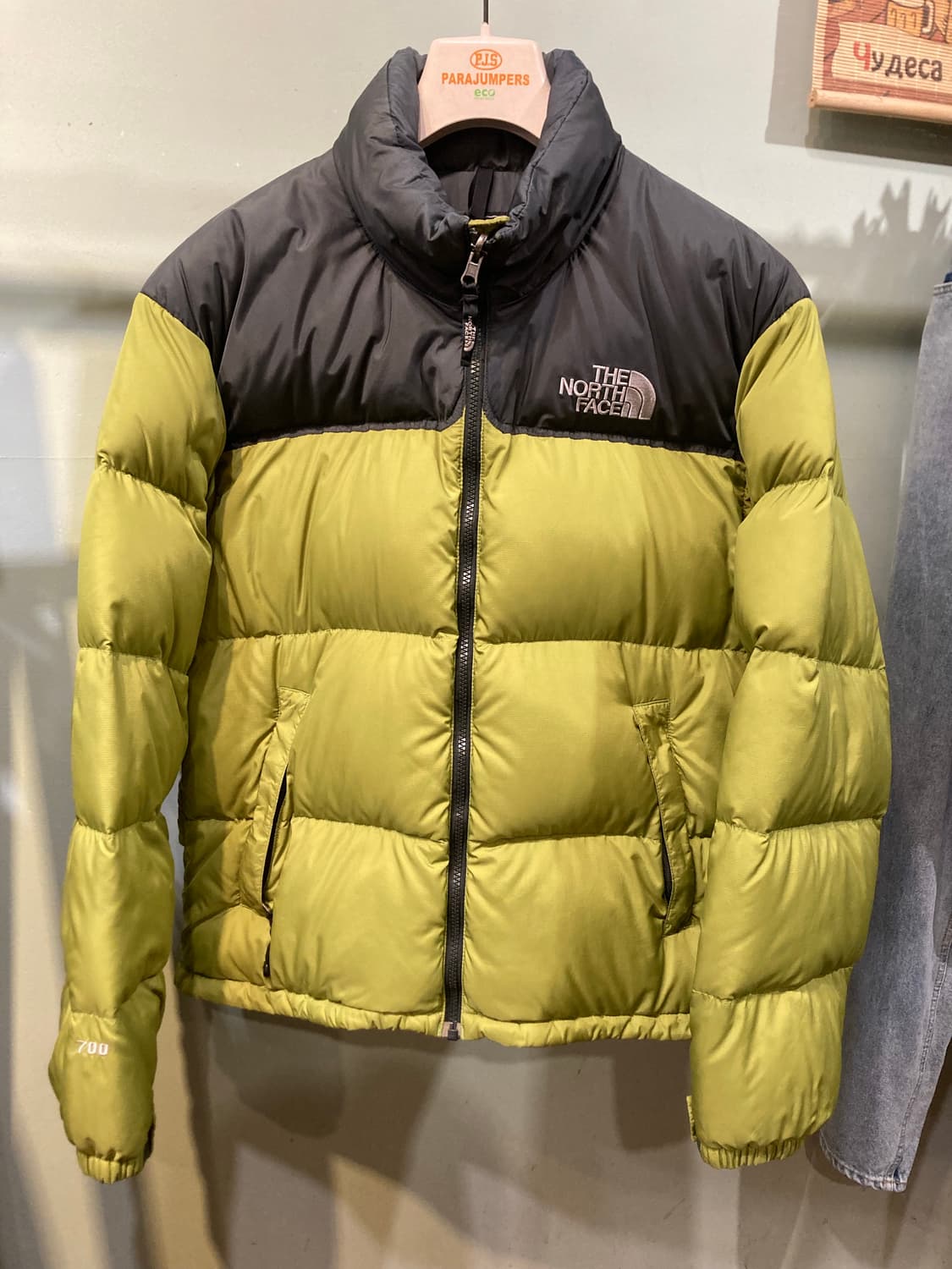 노스페이스 제팬라인 센터로고 눕시 연두/그레이 M 상품이미지3